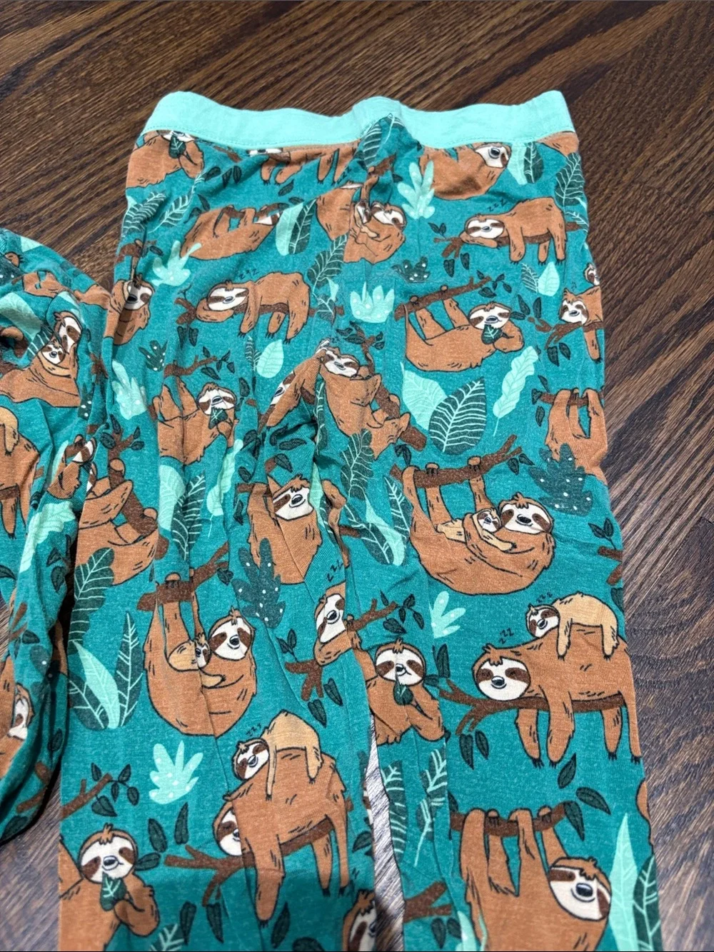 Gymboree Teal Green Sloth-Print Pajama Set